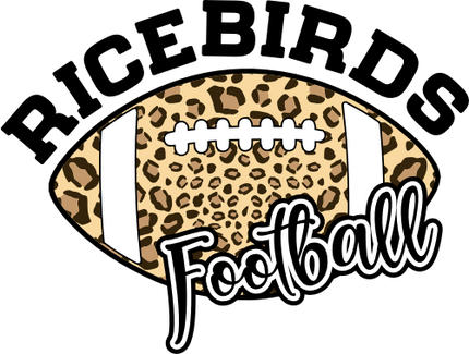(044-08-1V) Ricebirds Football Leopard Print Iron-On Transfer