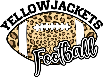 (044-08-1V) Yellowjackets Football Leopard Print Iron-On Transfer
