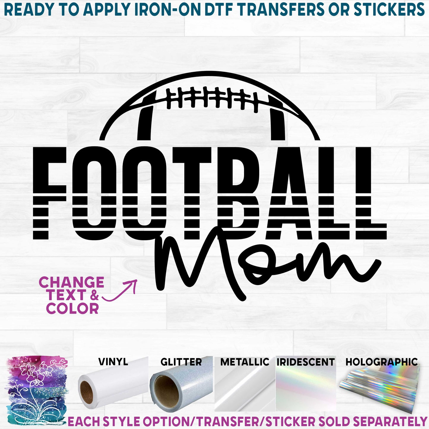 (s044-8H) Football Team Mom Family Custom Text