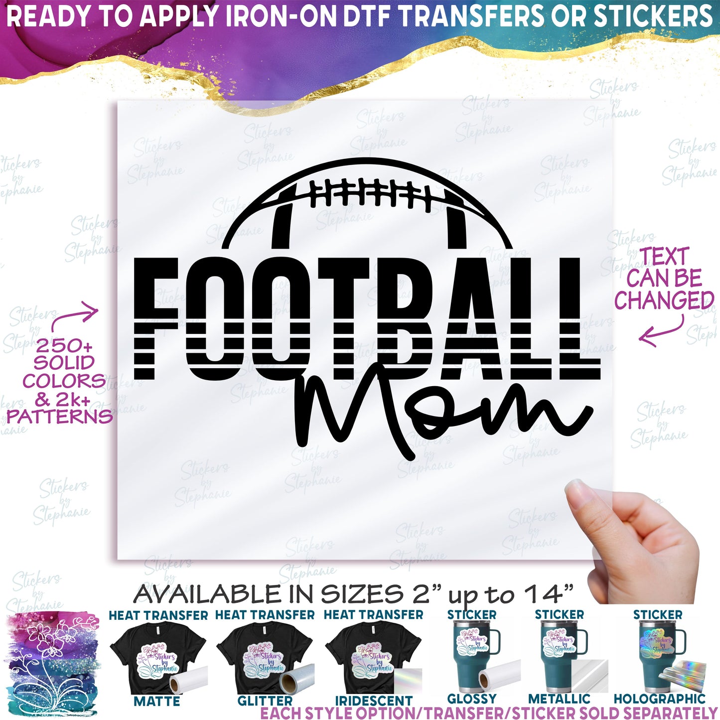 (s044-8M) Football Team Mom Family Custom Text