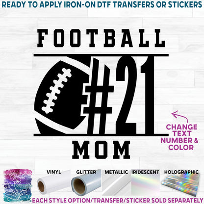 (s044-8K) Team Name Player Number Football Mom Family Custom Text