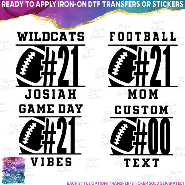 (s044-8K) Team Name Player Number Football Mom Family Custom Text