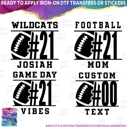 (s044-8K) Team Name Player Number Football Mom Family Custom Text