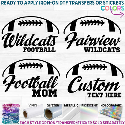 (s044-8A) Football Team Name Mom Family Custom Text