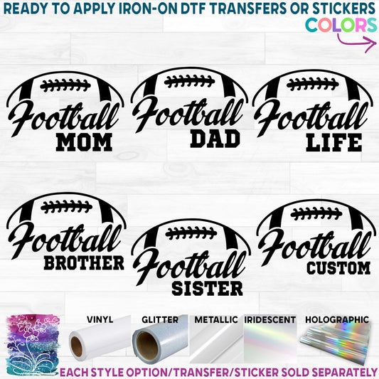 (s044-6B) Football Family Mom Printed Heat Transfer or Sticker