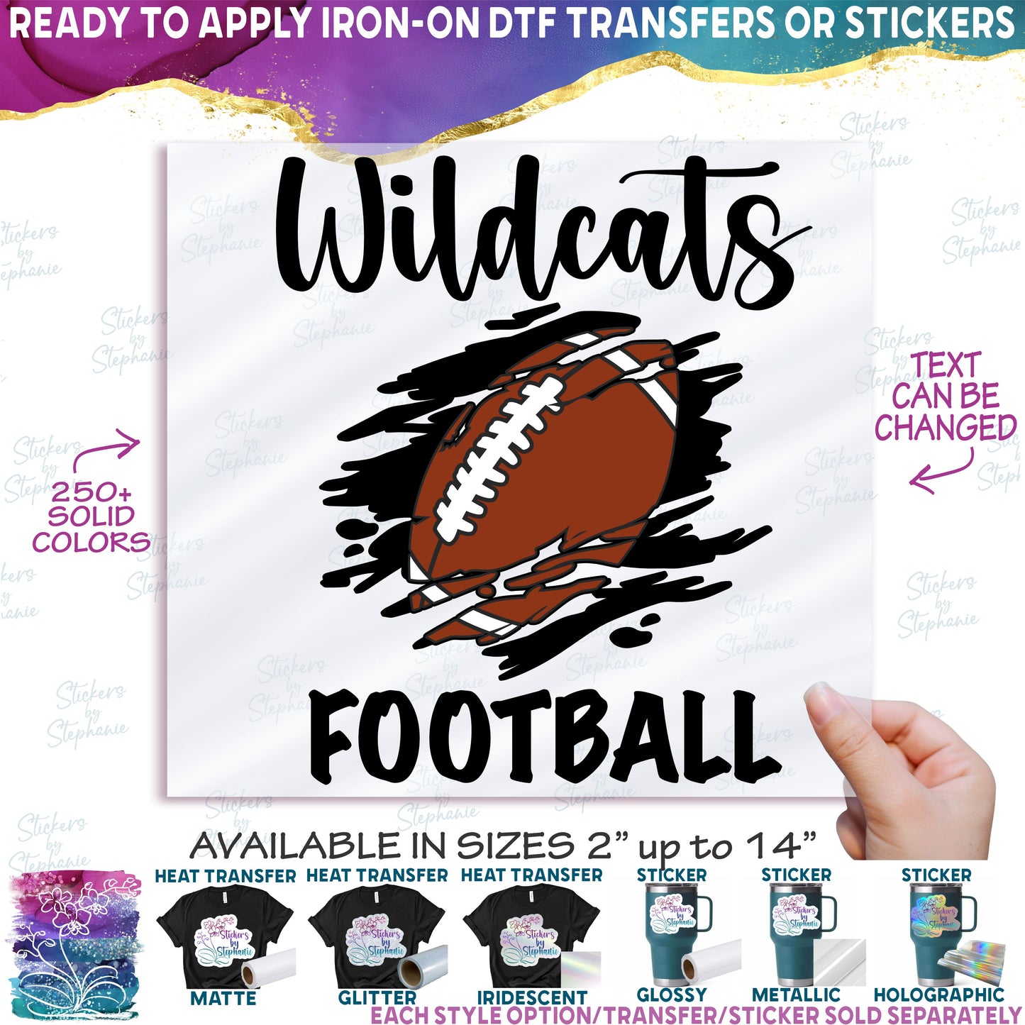(s044-8F) Football Team Name Mom Player Name Number Custom Text