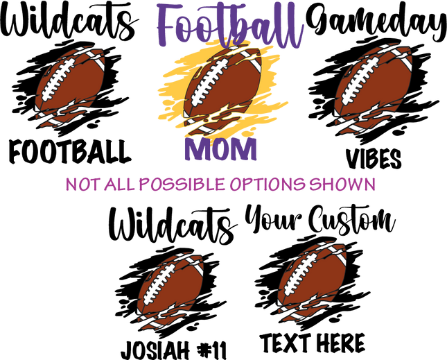 (s044-8F) Football Team Name Player Name Number Custom Text