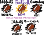 (s044-8F) Football Team Name Player Name Number Custom Text
