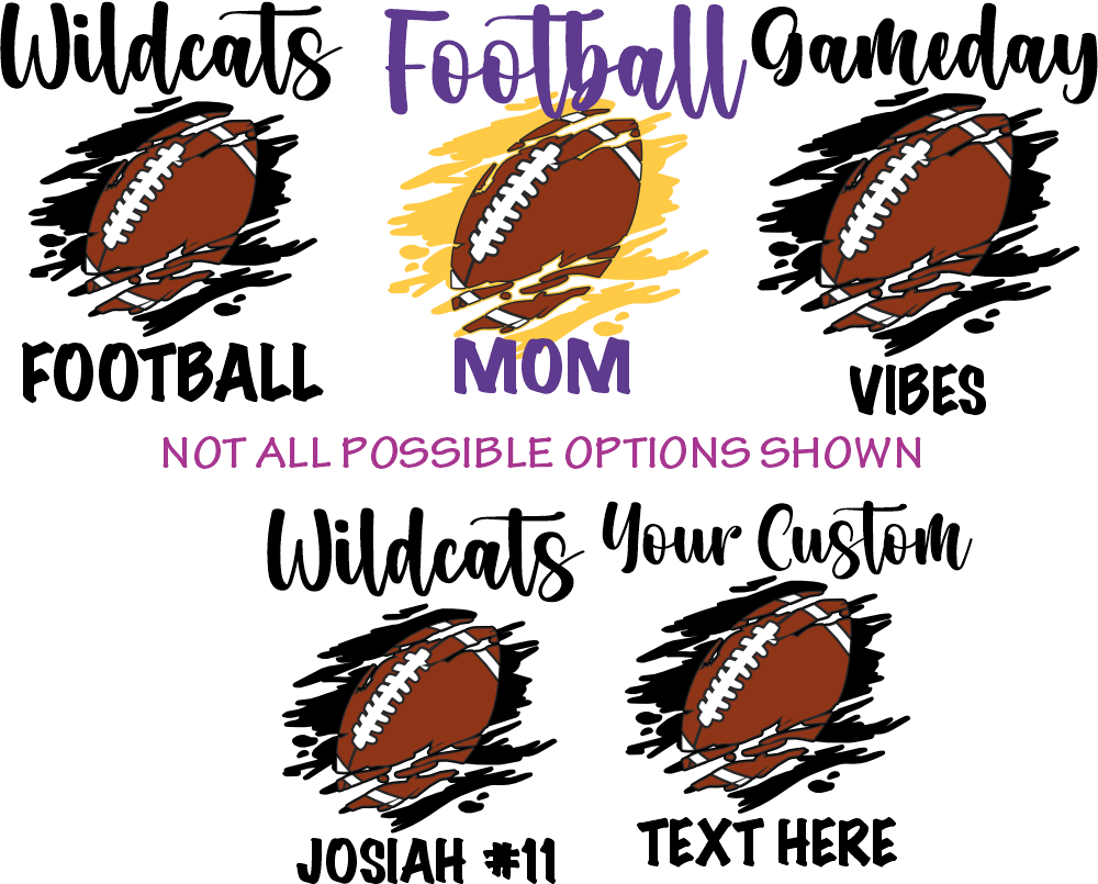 (s044-8F) Football Team Name Player Name Number Custom Text