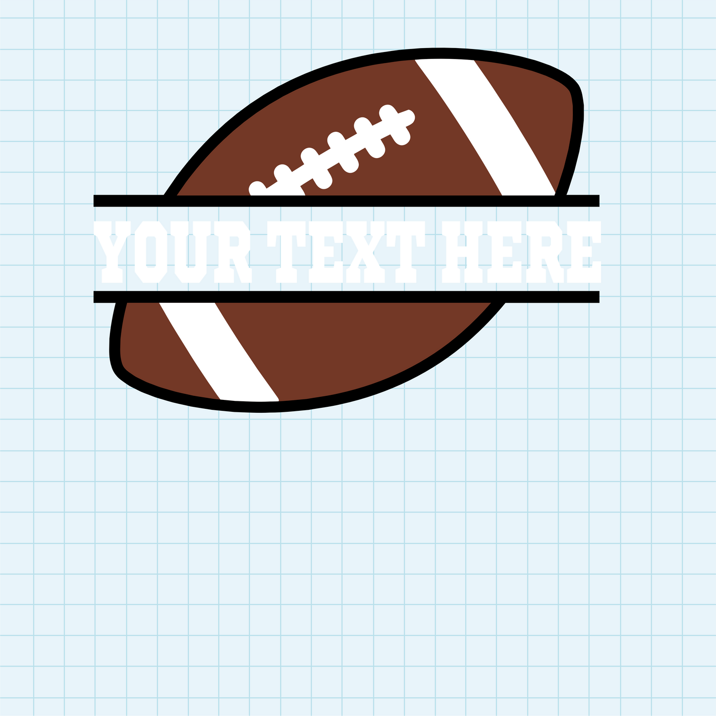 (s044-2) Full Color Football Split Team Name Custom Text