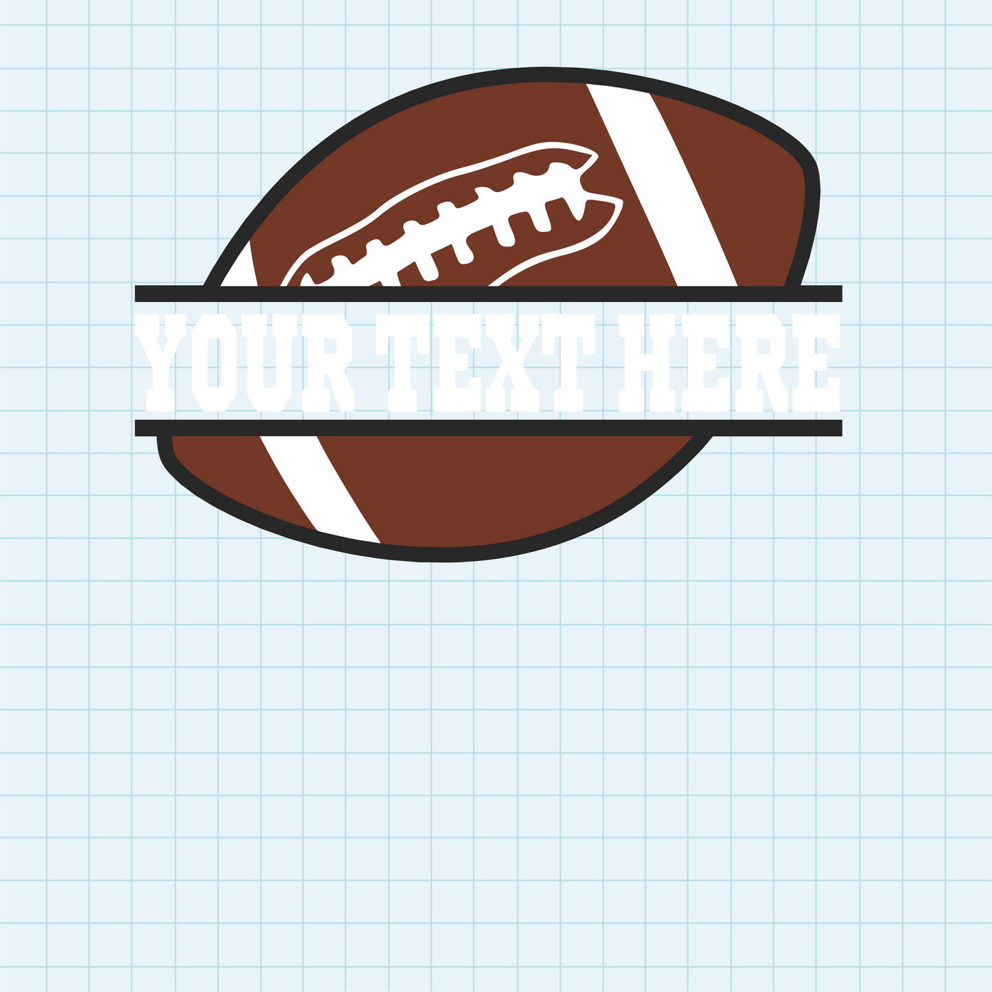 (s044-2) Full Color Football Split Team Name Custom Text