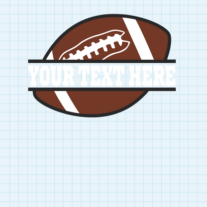 (s044-2) Full Color Football Split Team Name Custom Text