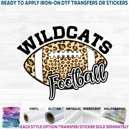 (s044-10D) Leopard Football Team Name Custom Text