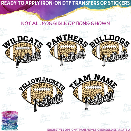 (s044-10D) Leopard Football Team Name, Game Day, Vibes, Custom Text