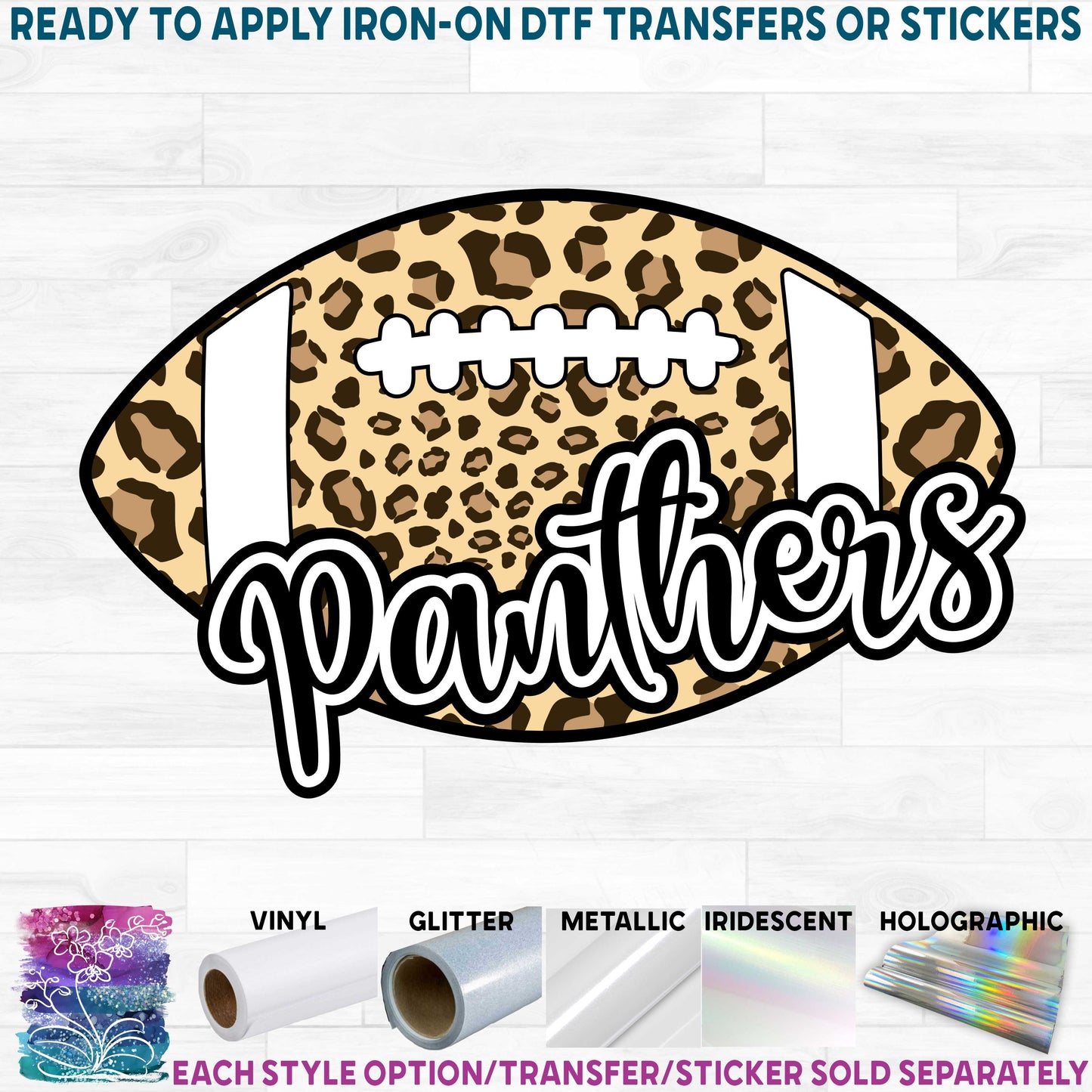 (s044-10C) Leopard Football with Team Name Custom Text