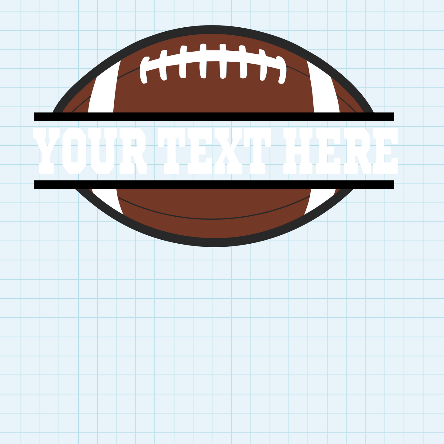 (s044-2) Full Color Football Split Team Name Custom Text