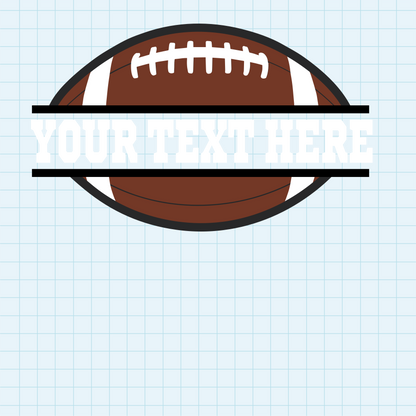 (s044-2) Full Color Football Split Team Name Custom Text