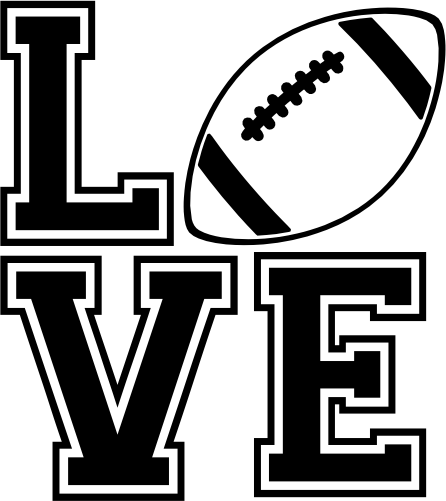 (s044-9) Stacked LOVE Football Helmet Heart or Round Ball