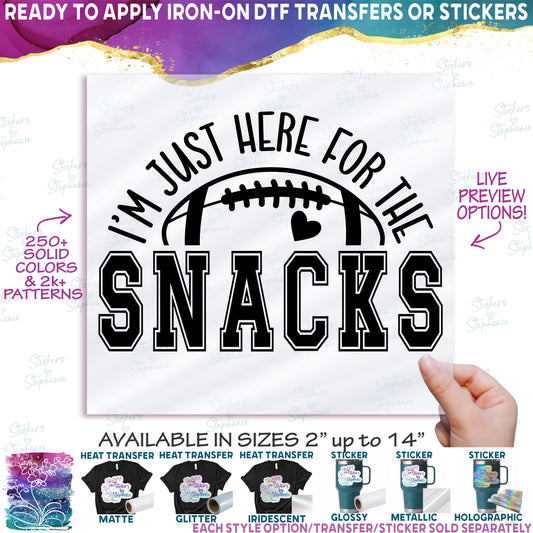(s044-4T) I'm Just Here for the Snacks Football