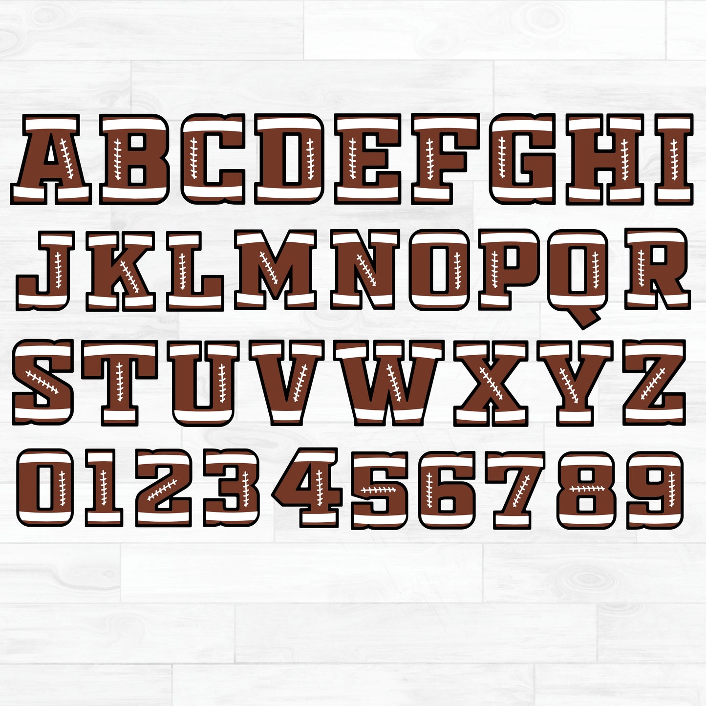 (s044-3) Football Single Letters, Numbers or Custom Text Names