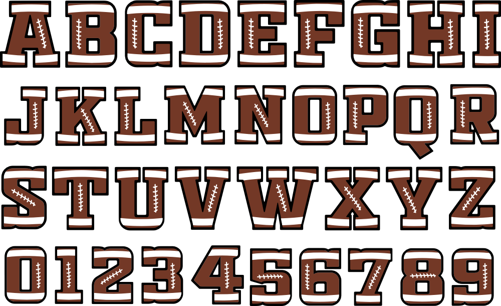 (s044-3) Football Single Letters, Numbers or Custom Text Names