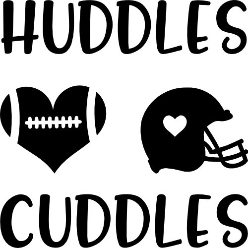 (s044-4Q) Huddles Cuddles Football Heart Helmet