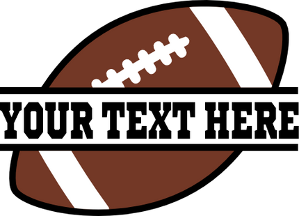 (s044-2-O) Full Color Football Split Team Name Custom Text
