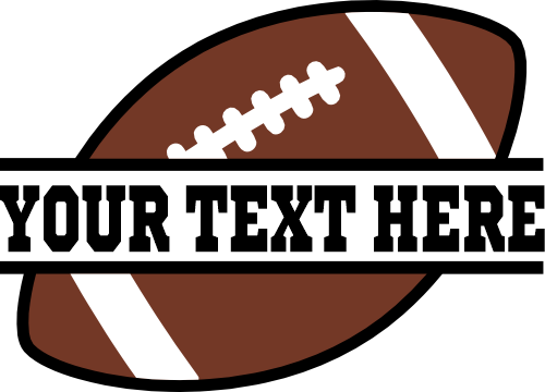 (s044-2-O) Full Color Football Split Team Name Custom Text