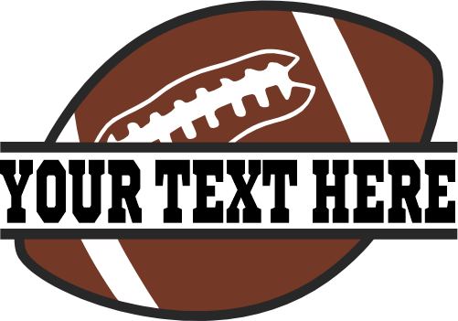 (s044-2-P) Full Color Football Split Team Name Custom Text