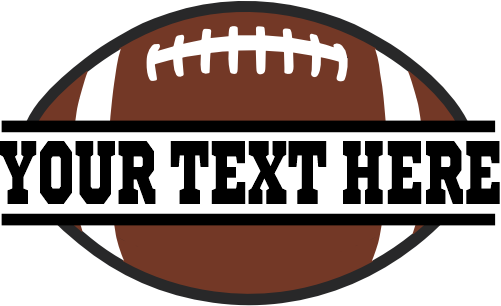 (s044-2-R) Full Color Football Split Team Name Custom Text