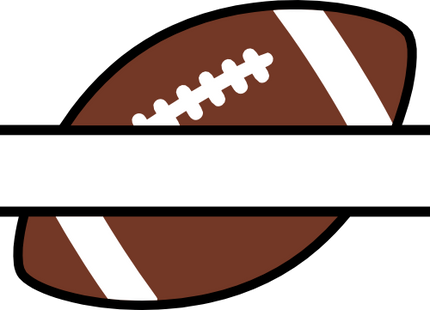 (s044-2-O) Full Color Football Split Team Name Custom Text