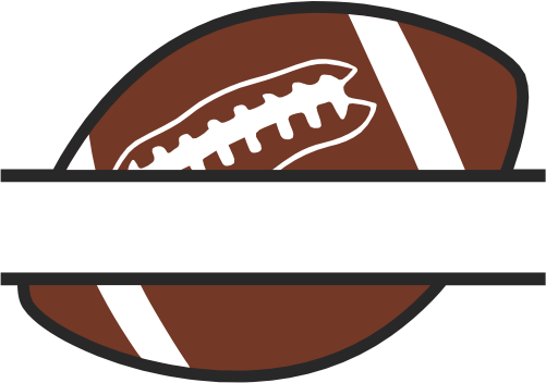 (s044-2-P) Full Color Football Split Team Name Custom Text