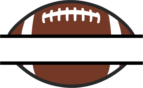 (s044-2-R) Full Color Football Split Team Name Custom Text