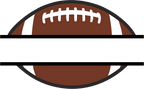 (s044-2-R) Full Color Football Split Team Name Custom Text