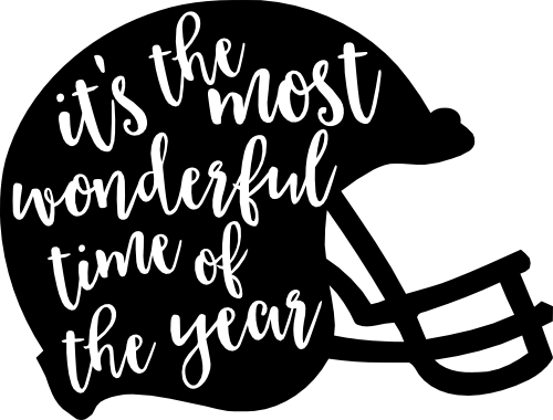 (s044-4O) It's the Most Wonderful Time of the Year Football Helmet