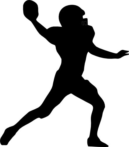 (s044-5-A) Football Player Silhouette