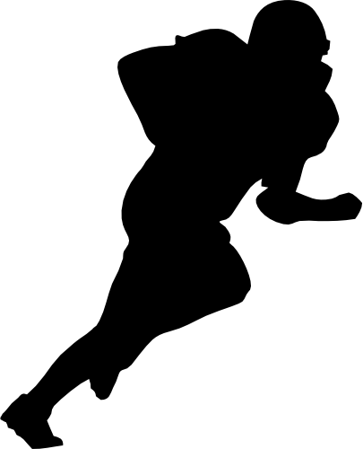 (s044-5-B) Football Player Silhouette