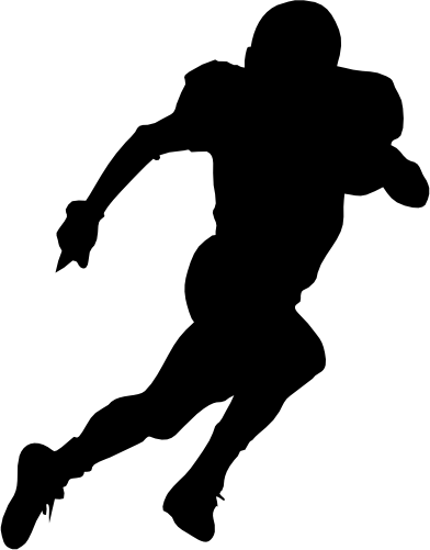 (s044-5-D) Football Player Silhouette