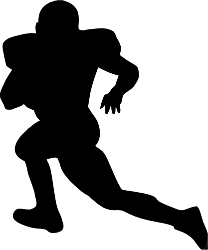 (s044-5-E) Football Player Silhouette