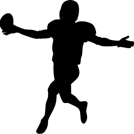 (s044-5-F) Football Player Silhouette