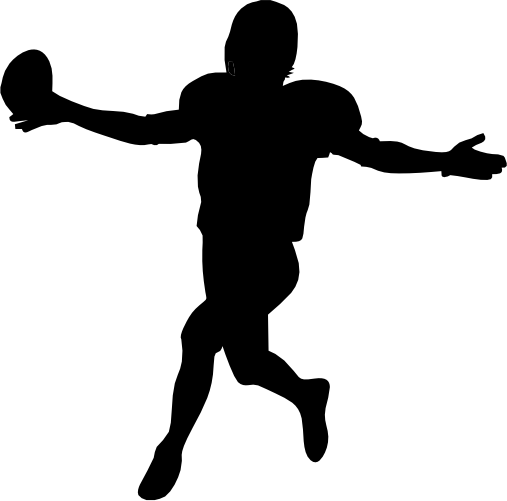 (s044-5-F) Football Player Silhouette