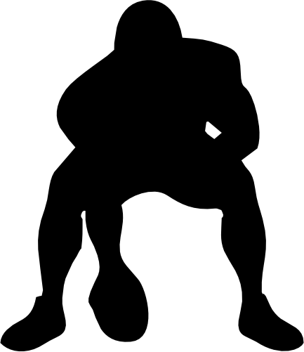 (s044-5-G) Football Player Silhouette