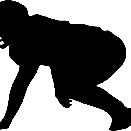 (s044-5-H) Football Player Silhouette