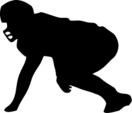 (s044-5-H) Football Player Silhouette