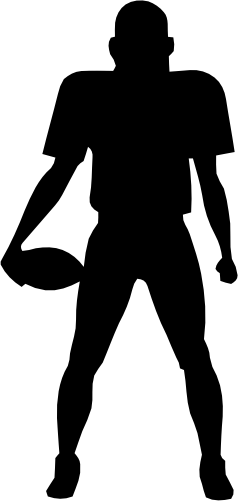 (s044-5-I) Football Player Silhouette
