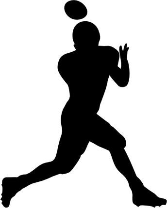 (s044-5-J) Football Player Silhouette