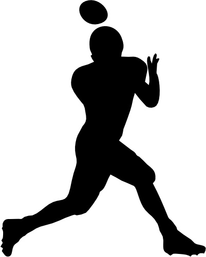 (s044-5-J) Football Player Silhouette