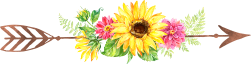 (s045-1-G) Watercolor Sunflowers Arrows Set or Single