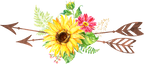 (s045-1-G) Watercolor Sunflowers Arrows Set or Single