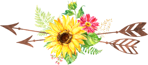 (s045-1-G) Watercolor Sunflowers Arrows Set or Single